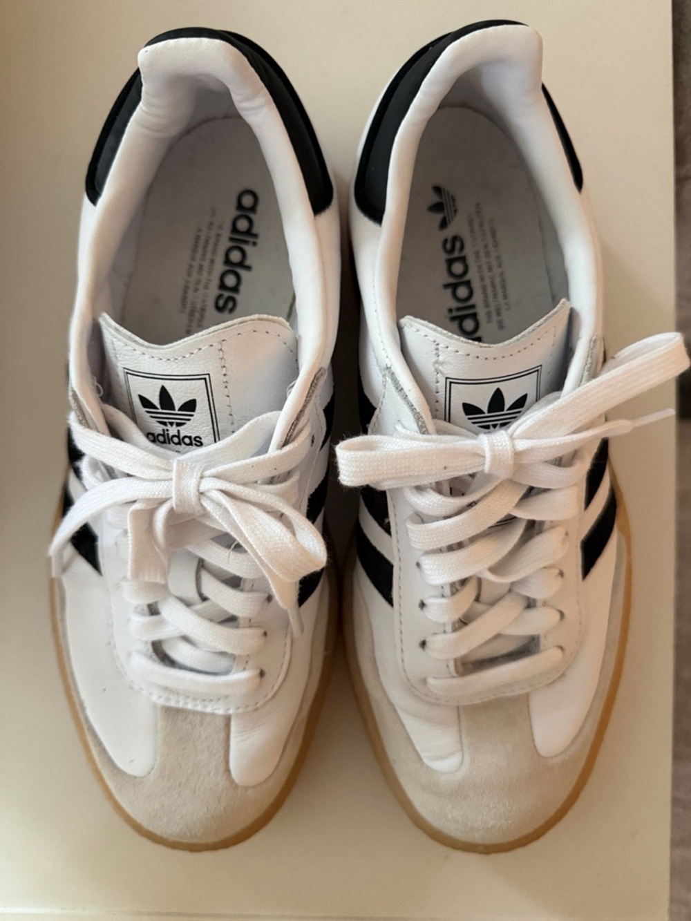 adidas Samba White Black with Gum Sole - Picture 2 of 7